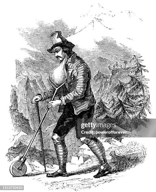 man with a class iii goitre - 17th century - goiter stock illustrations