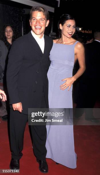 Matt Damon and Minnie Driver during AFI Benefit Premiere of "Good Will Hunting" at Mann Bruin Theatre in Westwood, California, United States.