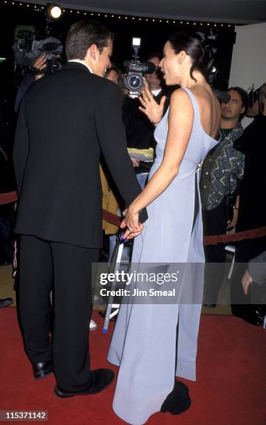 Matt Damon and Minnie Driver during AFI Benefit Premiere of "Good Will Hunting" at Mann Bruin Theatre in Westwood, California, United States.