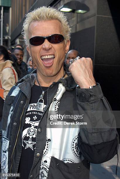 Billy Idol during Billy Idol Performs on "Good Morning America" - April 15, 2005 at Times Square in New York City, New York, United States.