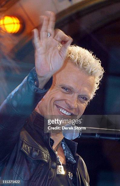 Billy Idol during Billy Idol Performs on "Good Morning America" - April 15, 2005 at Times Square in New York City, New York, United States.