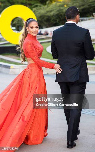 Actress Jennifer Lopez and Alex Rodriguez are seen arriving to the 2019 CFDA Fashion Awards on June 3, 2019 in the Brooklyn borough of New York City.