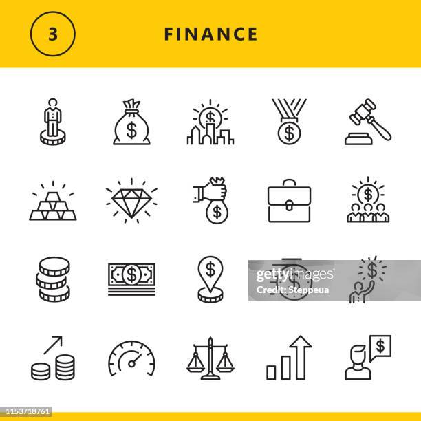 finance line icons - diamond district stock illustrations