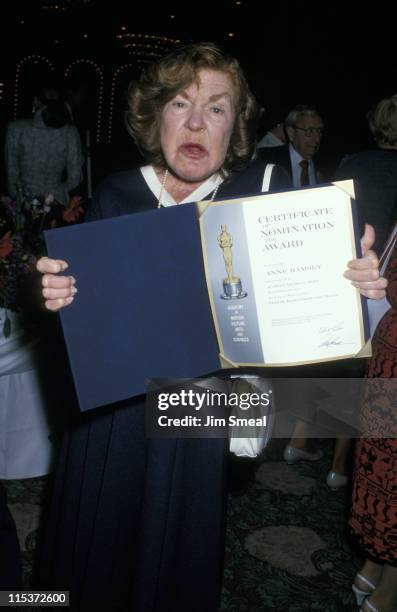 Anne Ramsey during Annual Academy Awards Nominees Luncheon at Beverly Hilton Hotel in Beverly Hills, California, United States.