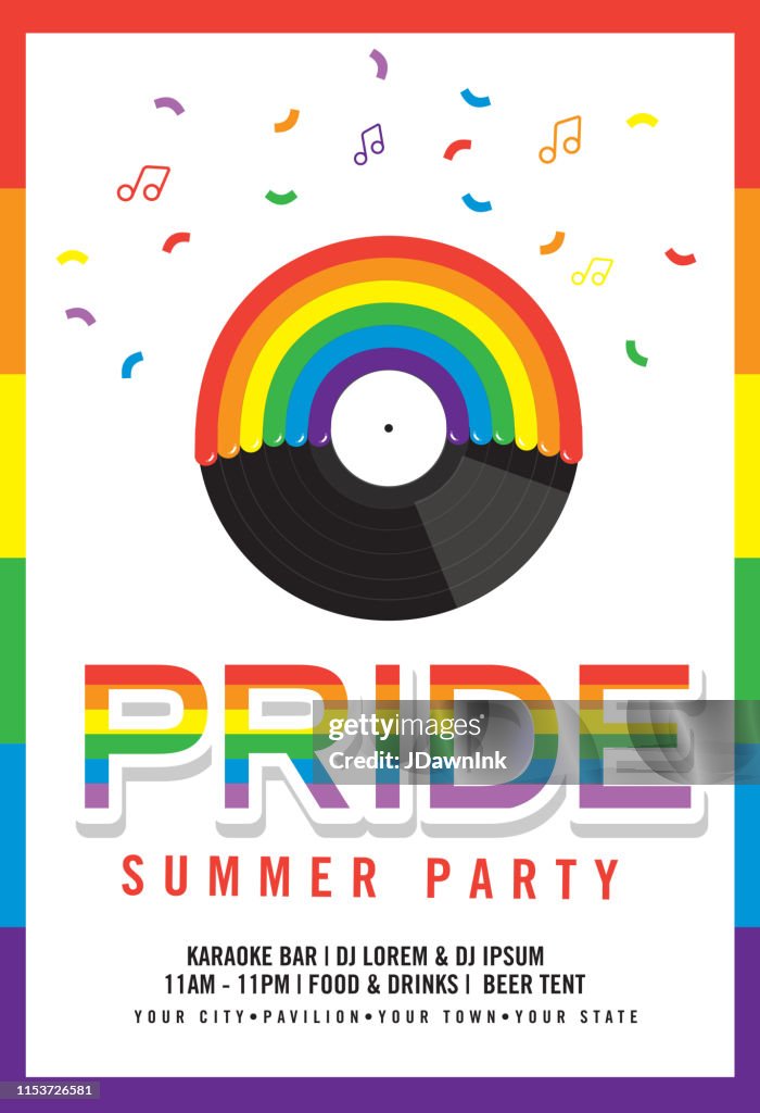 Orgulho gay ou LGBT festa de verão Poster Design template