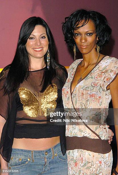 Cathrine McQueen and Judi Shekoni during "Hell's Kitchen" - Day 7 - Arrivals at 146 Brick Lane in London, Great Britain.