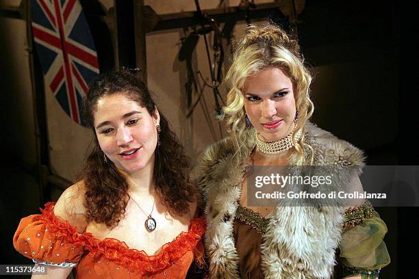 Lara Agar Stoby and Alexandra Aitken during "Trelawny of the Wells" - Press Photocall at Finborough Theatre in London, Great Britain.