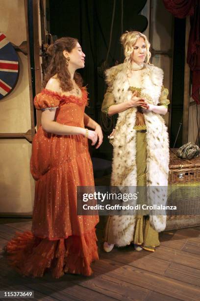 Lara Agar-Stoby and Alexandra Aitken during "Trelawny of the Wells" - Press Photocall at Finborough Theatre in London, Great Britain.