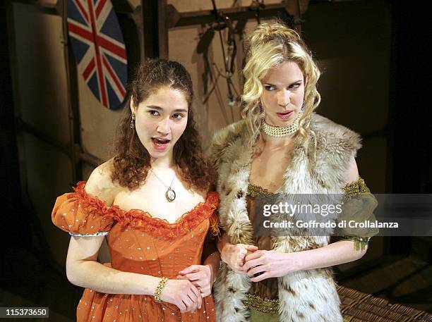 Lara Agar-Stoby and Alexandra Aitken during "Trelawny of the Wells" - Press Photocall at Finborough Theatre in London, Great Britain.