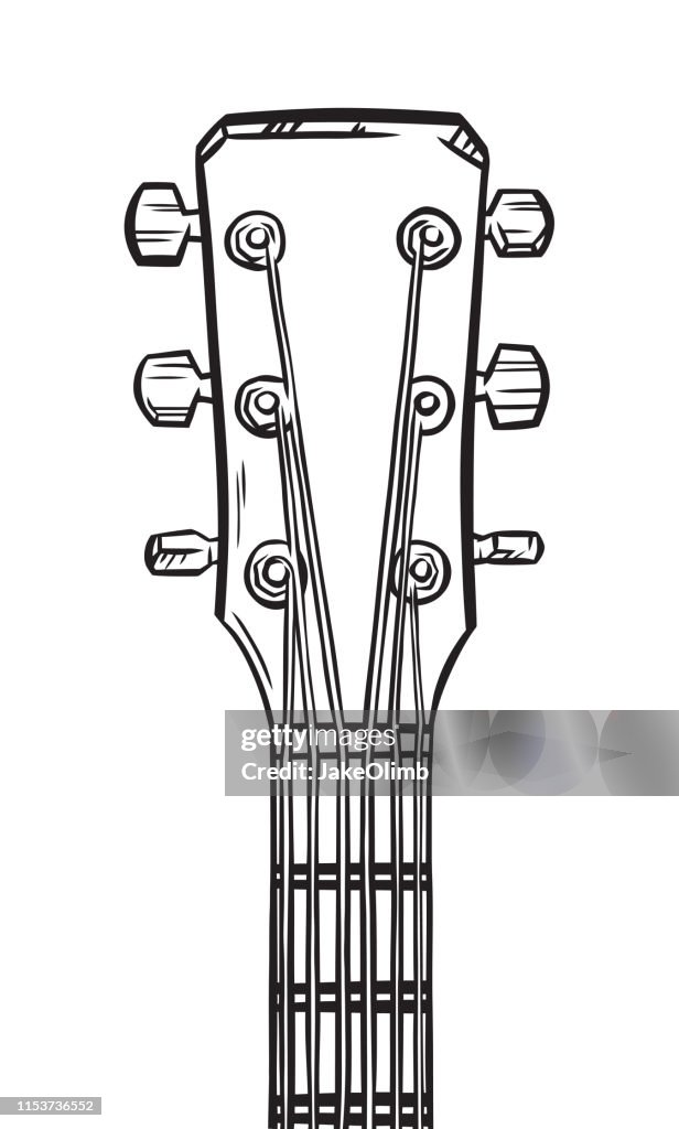 Guitar Head Hand Drawn