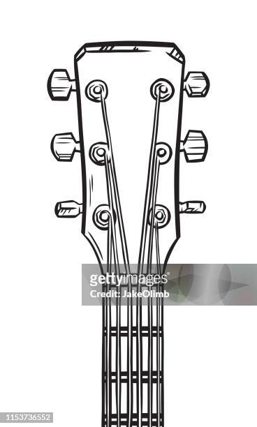 guitar head hand drawn - chord stock illustrations