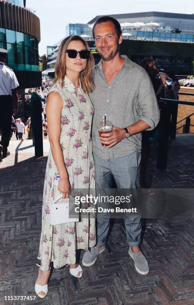 Sophie Cookson and Stephen Campbell Moore at the Pimm's No.1 Suite The Championships at Wimbledon on July 4, 2019 in London, England.