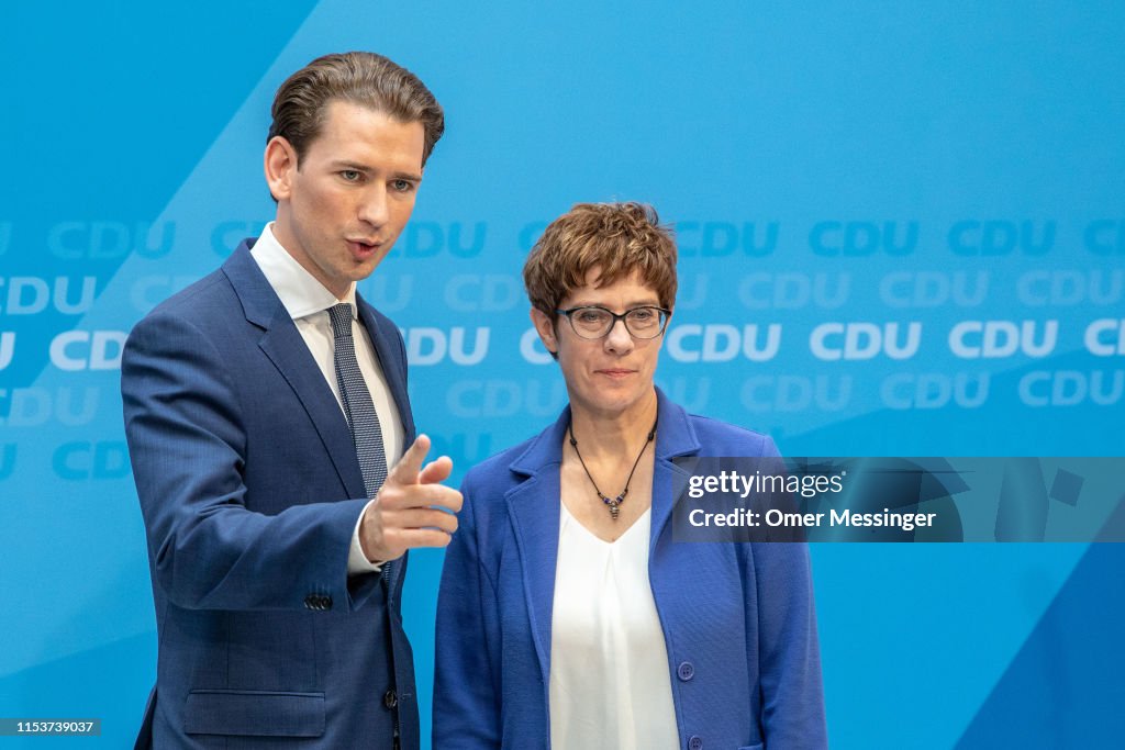 Sebastian Kurz And Annegret Kramp-Karrenbauer Meet In Berlin