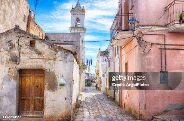 streets of bernalda, a little village in the south of italy - basilicata region stock pictures, royalty-free photos & images