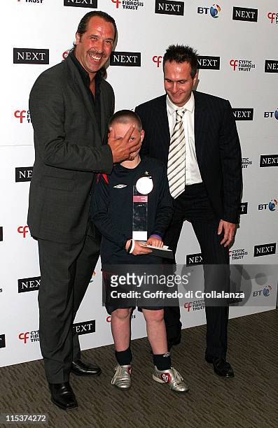 David Seaman and Michael Vaughan during Cystic Fibrosis: Breathing Life Awards - Press Room at Royal Lancaster Hotel in London, Great Britain.