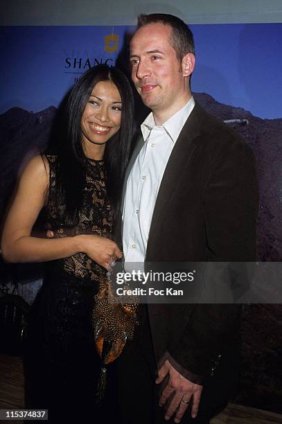 Anggun and Olivier Maury during Shangri La Hotel Launch Party at Hotel Baccarat in Paris, France.