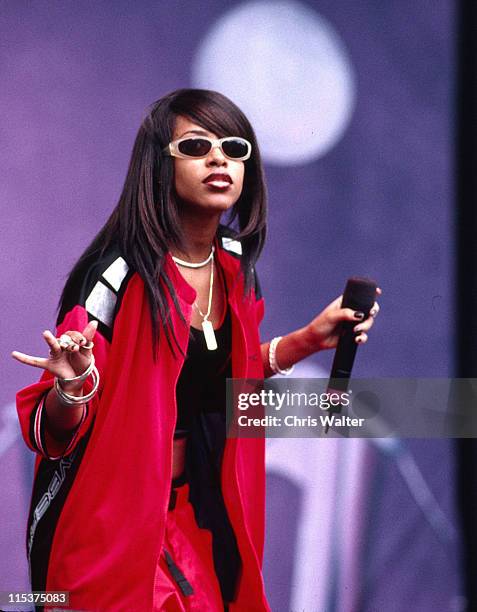 Aaliyah during Aaliyah In Concert in Irvine, California, United States.