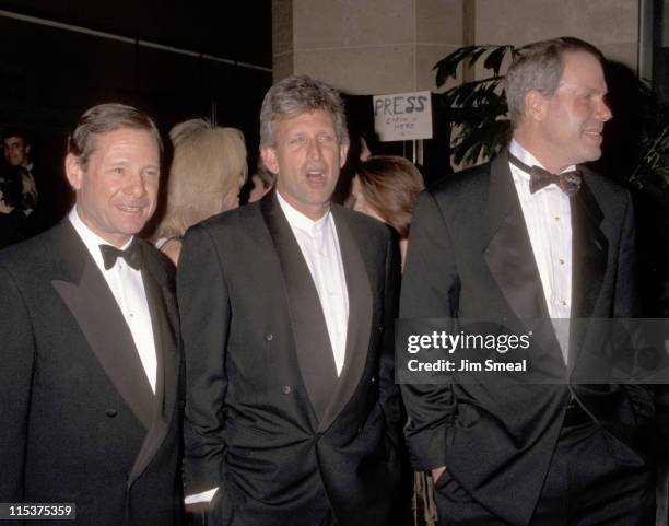 Joe Roth, Michael Ovitz and Michael Eisner during National Conference of Christians/Jews Honor Joe Roth at Beverly Hilton Hotel in Beverly Hills,...