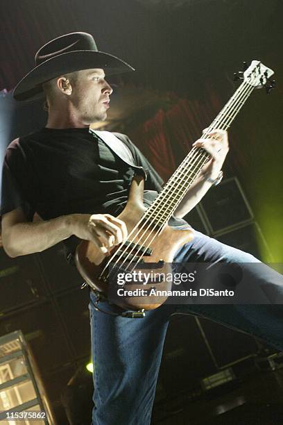 Mike Kroeger, bassist of Nickelback during Nickelback Live In Concert at UNO Lakefront Arena in New Orleans, LA, United States.