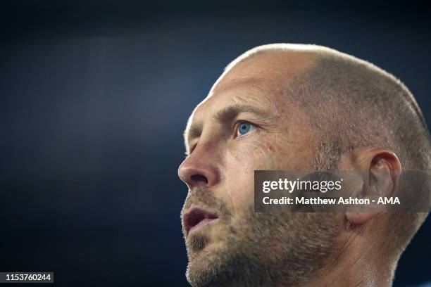 Gregg Berhalter the head coach / manager of USA during the 2019 CONCACAF Gold Cup Semi Final between Jamaica and United States of America at Nissan...