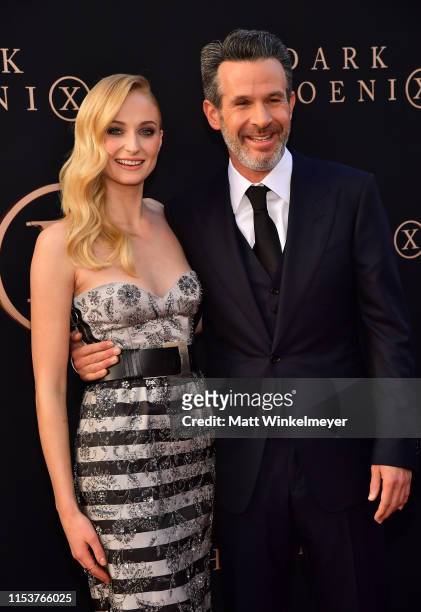 Sophie Turner and Simon Kinberg attend the premiere of 20th Century Fox's "Dark Phoenix" at TCL Chinese Theatre on June 04, 2019 in Hollywood,...