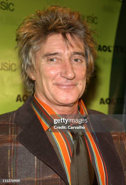 Rod Stewart during AOL Music Live Concert with Rod Stewart on the Eve of the Release of Stardust...The Great American Songbook Vol. III - Arrivals at...