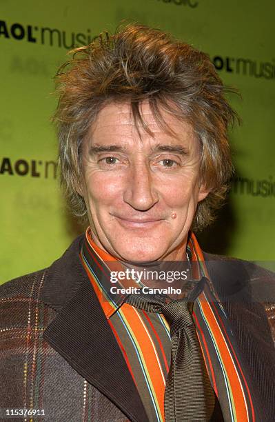 Rod Stewart during AOL Music Live Concert with Rod Stewart on the Eve of the Release of Stardust...The Great American Songbook Vol. III - Arrivals at...