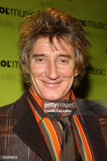 Rod Stewart during AOL Music Live Concert with Rod Stewart on the Eve of the Release of Stardust...The Great American Songbook Vol. III - Arrivals at...