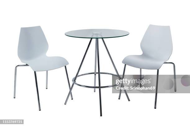 modern chair and home office desk decorated on white background, modern furniture for office, coffee shop, beauty salon, home kitchen, stage design - plastic design furniture stock pictures, royalty-free photos & images