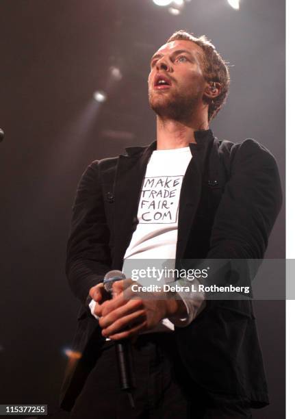 Chris Martin of Coldplay during K Rock Klaus Fest at Nassau Coliseum in Long Island, NY, United States.