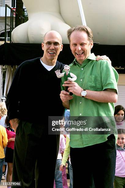 Jeffrey Katzenberg and Nick Park during 2005 Cannes Film Festival - "Wallace & Gromit" Photocall in Cannes, France.