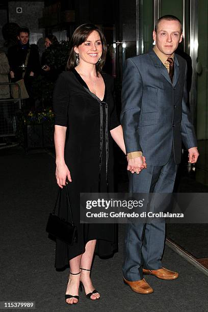 Jill Halfpenny and guest during Laurence Olivier Awards - Arrivals at London Hilton in London, Great Britain.