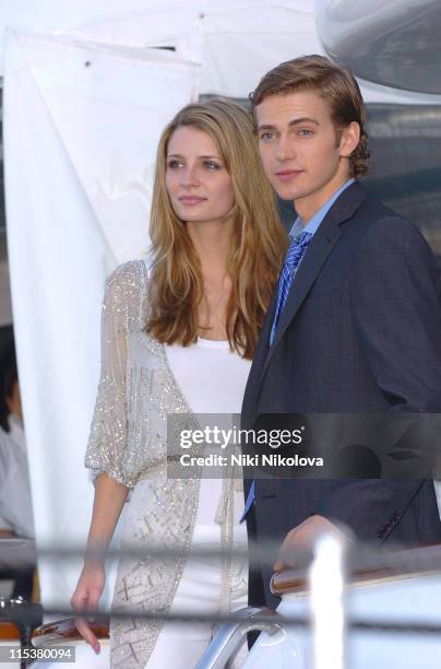 Mischa Barton and Hayden Christensen during 2005 Cannes Film Festival - "The Decameron" Photocall at Yacht Satine in Cannes, France.