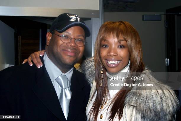Terry Lewis and Brandy during Slam Dunk Contest Brings the Stars Out - February 20, 2005 at Pepsi Center in Denver, Colorado, United States.