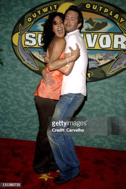 Janu Tornell and Coby Archa during "Survivor: Palau" Finale/Reunion Show - Arrivals at Ed Sullivan Theater in New York City, New York, United States.