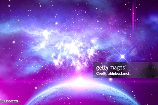 galaxy, nebula space background - spirituality stock-fotos und bilder