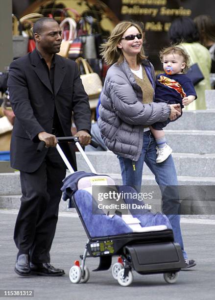 Calista Flockhart and son Liam during Calista Flockhart and Son Sighting in New York City, circa May 2002 at Manhattan in New York City, New York,...