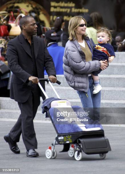 Calista Flockhart and son Liam during Calista Flockhart and Son Sighting in New York City, circa May 2002 at Manhattan in New York City, New York,...