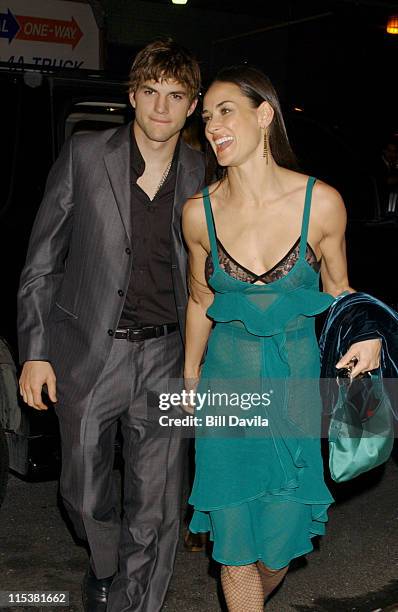 Ashton Kutcher and Demi Moore during "Charlie's Angels: Full Throttle" New York City Premiere - After Party at Eye Beam in New York City, New York,...