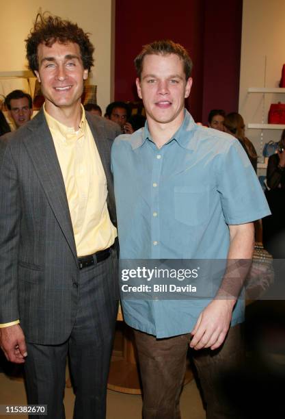 Director Doug Liman and Matt Damon during "The Bourne Identity" - Party to Benefit the Legal Action Center at Burberry Store in New York City, New...