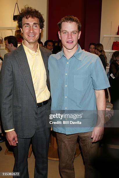 Director Doug Liman and Matt Damon during "The Bourne Identity" - Party to Benefit the Legal Action Center at Burberry Store in New York City, New...