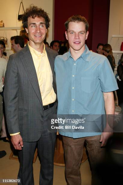 Director Doug Liman and Matt Damon during "The Bourne Identity" - Party to Benefit the Legal Action Center at Burberry Store in New York City, New...