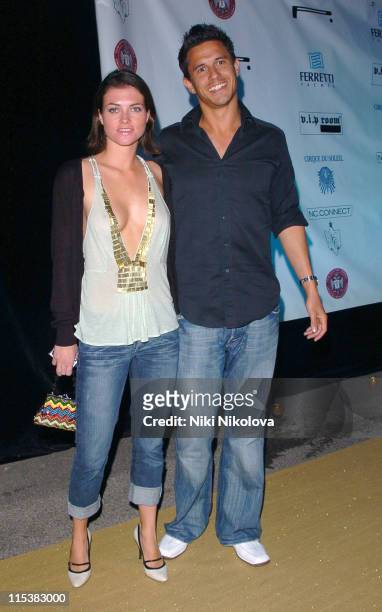 Holly Davidson and Jeremy Edwards during Naomi Campbell Birthday Party - Arrivals in Cannes, France.