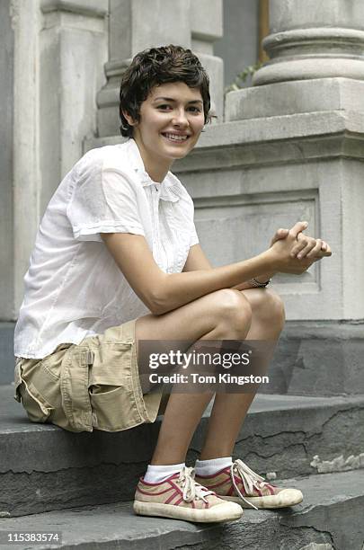 Audrey Tautou on the set of "Nowhere To Go But Up"