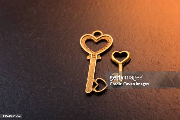 retro style metal keys as love concept - legacy stockfoto's en -beelden