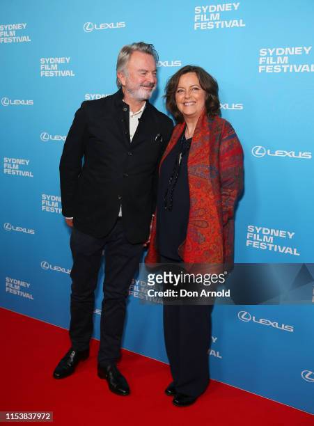 Sam Neill and Greta Scacchi attends the world premiere of Palm Beach at the 66th Sydney Film Festival Opening Night at State Theatre on June 05, 2019...