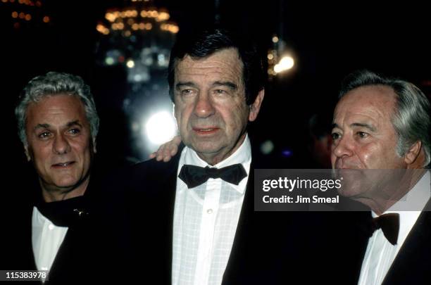 Tony Curtis, Walter Matthau, and Jack Lemmon during AFI Lifetime Achievement Award to Billy Wilder at Beverly Hilton Hotel in Beverly Hills,...