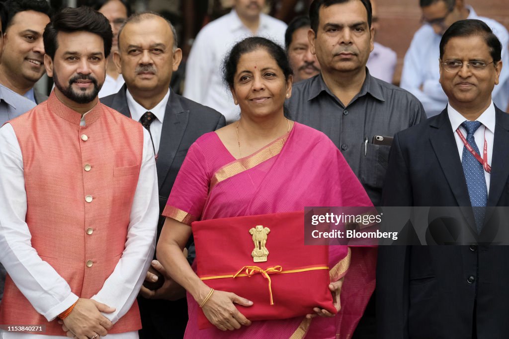 India's Finance Minister Nirmala Sitharaman Presents Budget To Parliament