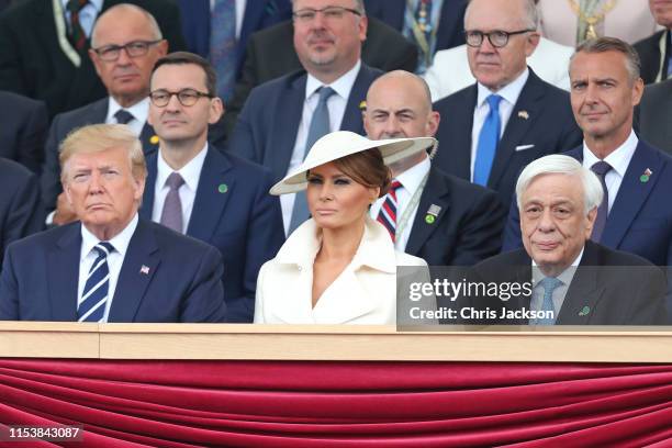 President of the United States, Donald Trump, First Lady of the United States, Melania Trump and Greek President Prokopis Pavlopoulos attends the...