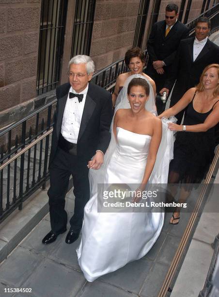 Erica Levy and her father during Geraldo Rivera Weds Erica Levy in New York City on August 10, 2003 at Central Synagogue in New York City, New York,...